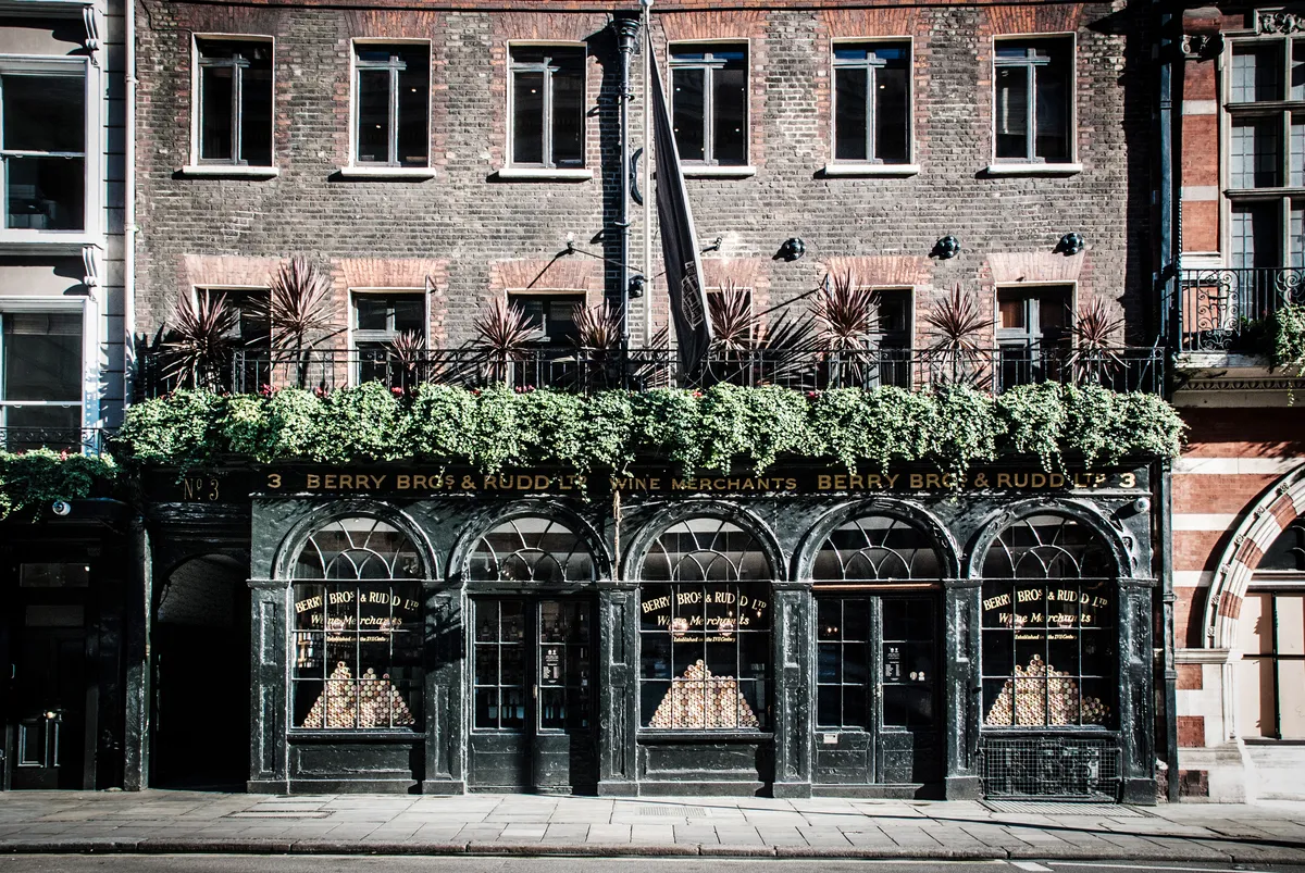 Das Geschäft von Berry Bros & Rudd am No.3 St James's Street in London