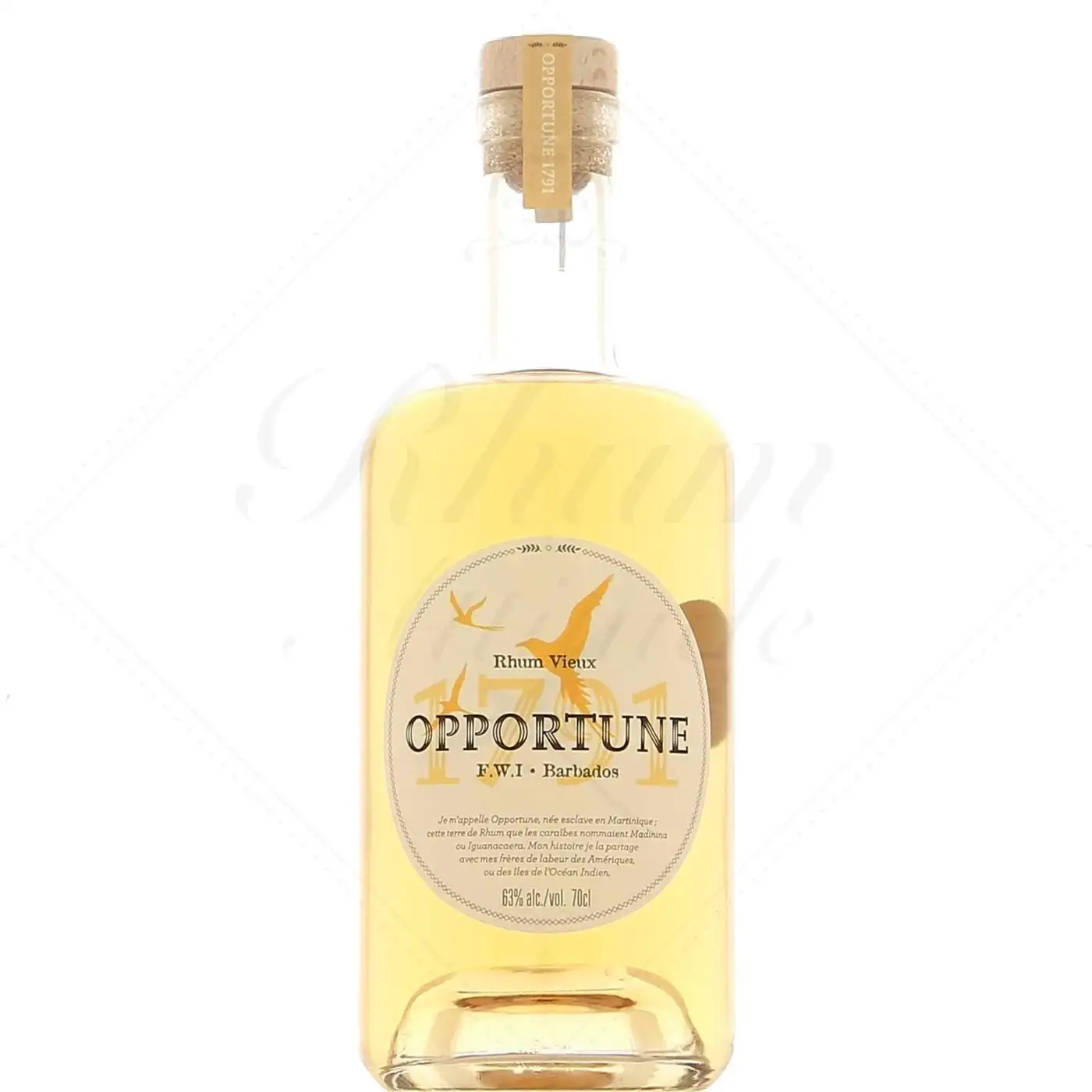 Bottle of Opportune 1791 F.W.I - Barbados Aged Rum