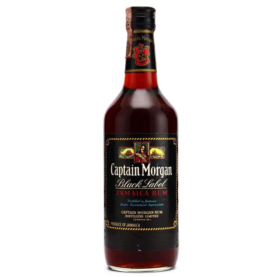 Bottle of Captain Morgan Black Label Jamaica Rum (Old Version)
