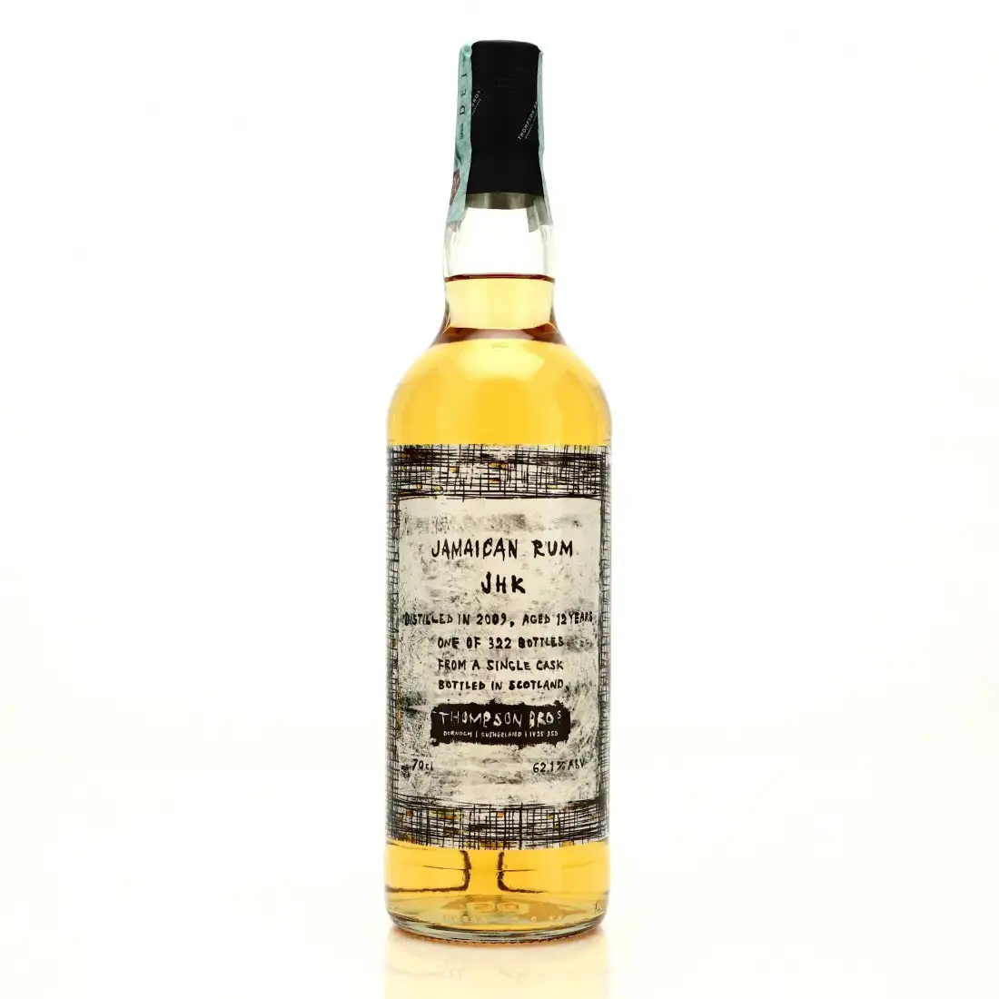 Bottle of Thompson Bros. Hampden Jamacian Rum JHK DOK 2009