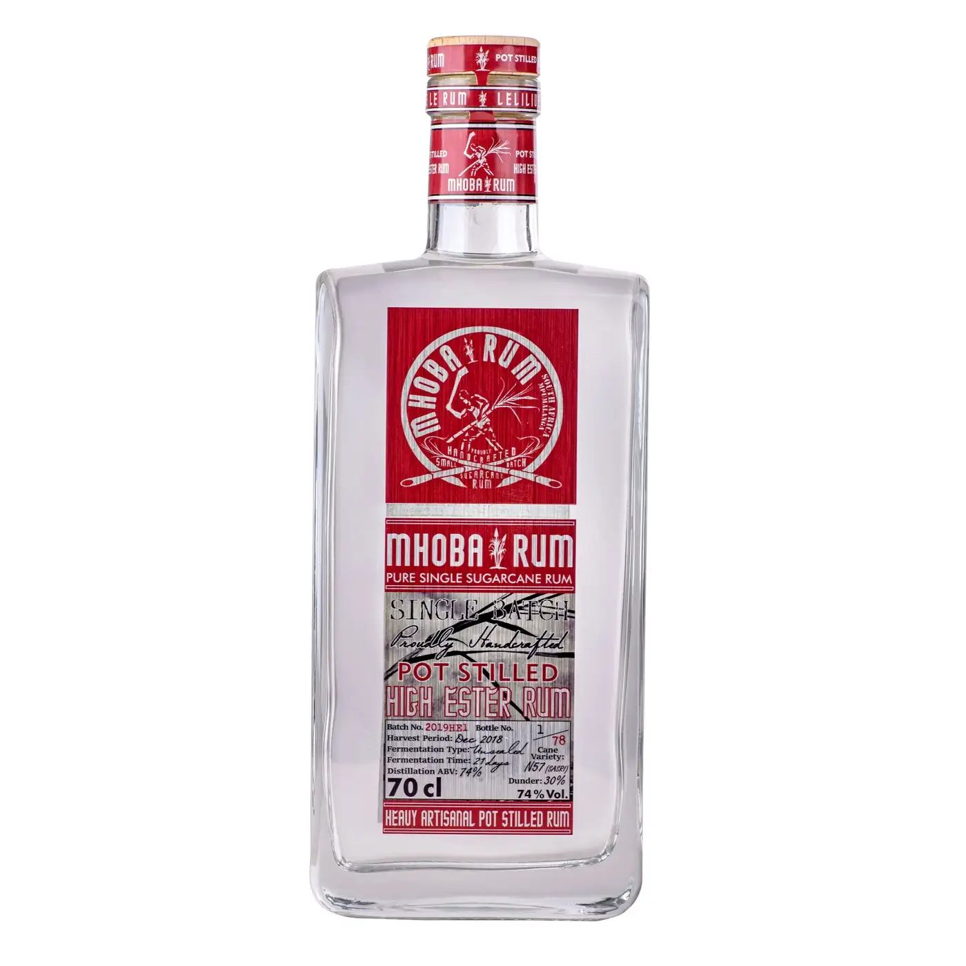 Bottle of MHOBA Pot Stilled High Ester Rum 2019