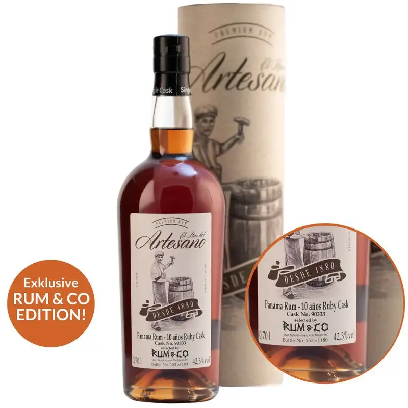 Bottle of El Ron del Artesano Panama Rum - Ruby Cask (Rum & Co)