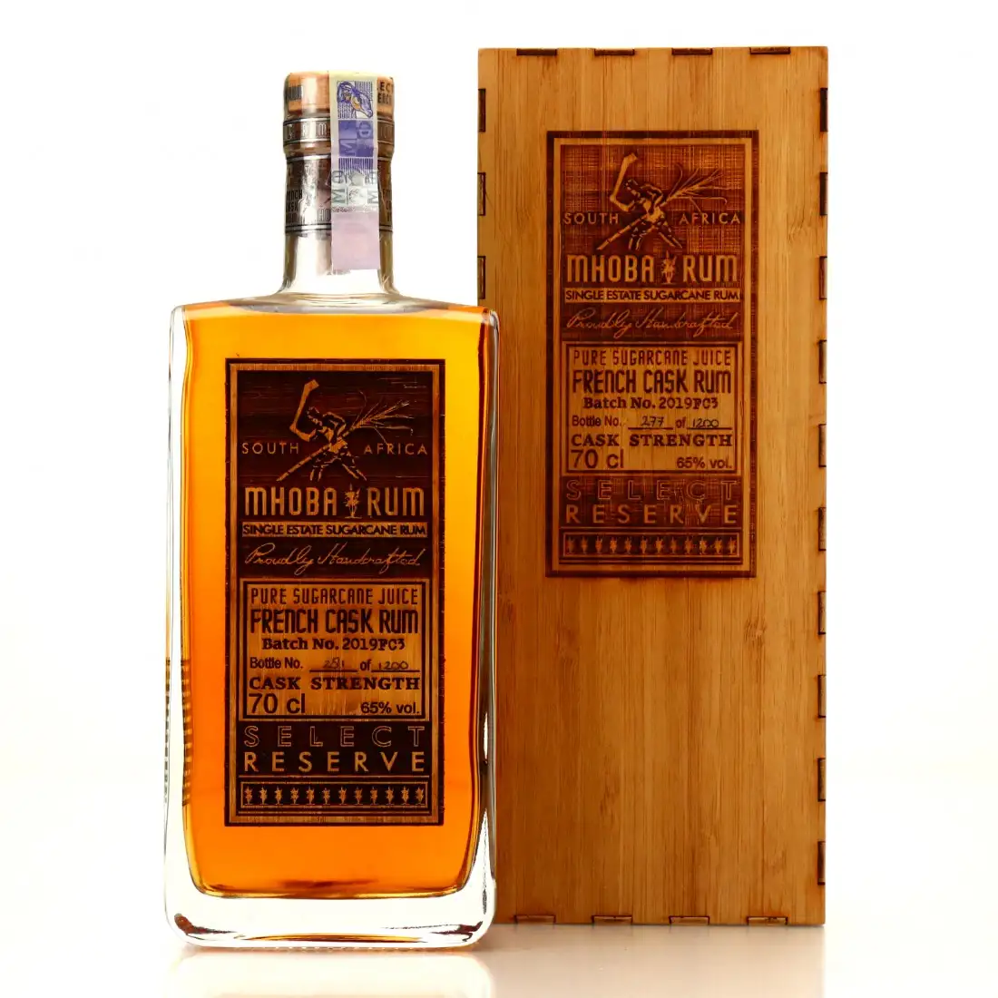 Bottle of MHOBA Select Reserve French Cask Rum 2019