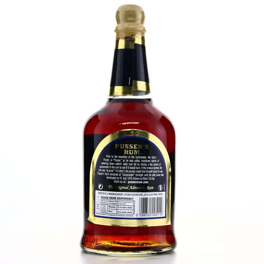 Hochauflösendes Bild von Pusser‘s Rum Gunpowder Proof (Black Label)