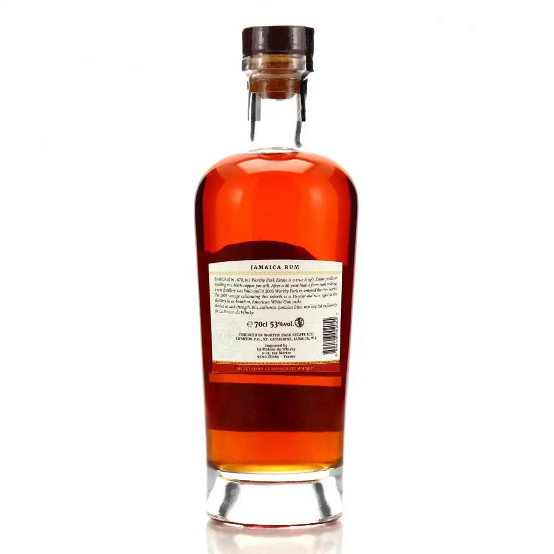 High resolution image of Worthy Park Single Cask (LMDW) WPL 2005