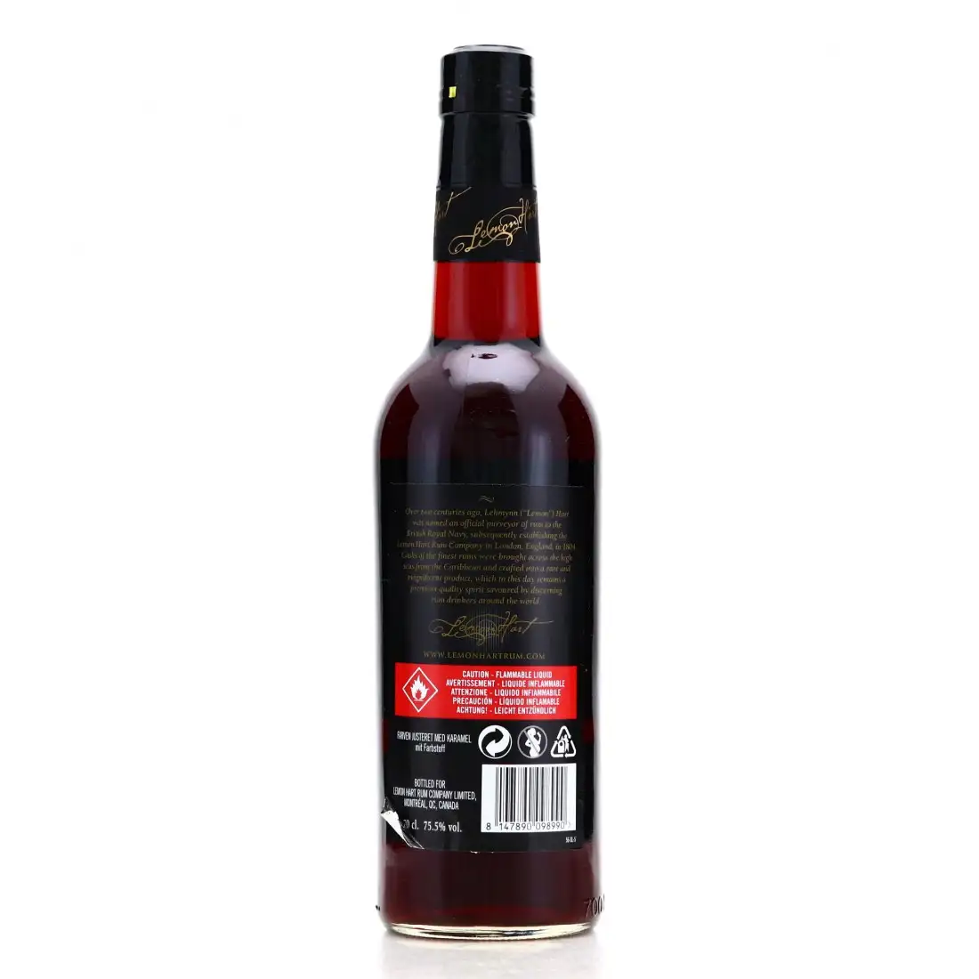 High resolution image of Lemon Hart &amp; Son Rhum Demerara Rum 151 Proof