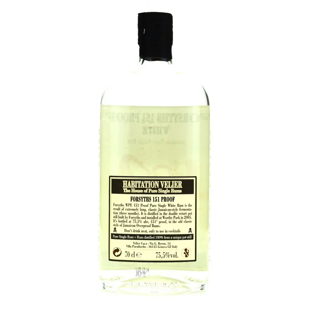 Image haute résolution de Habitation Velier Worthy Park Forsyths 151 Proof White WPE 2017