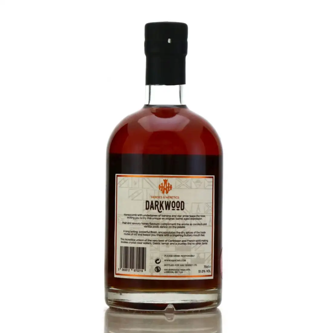 High resolution image of Heroes &amp; Heretics Hampden Darkwood Single Cask (Cognac Finish) 2016