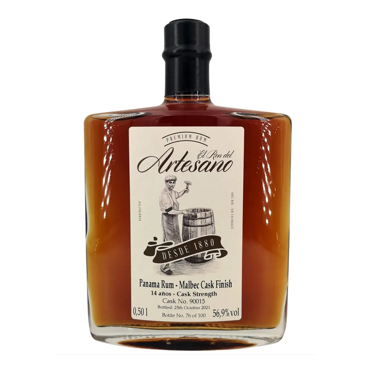 Bottle of El Ron del Artesano Panama Rum - Malbec Cask Finish