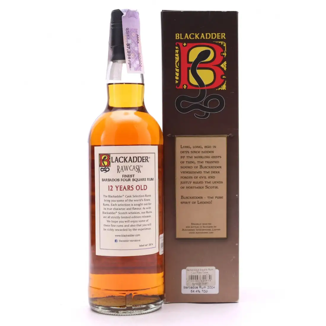 High resolution image of Blackadder Foursquare Raw Cask Four Square Rum 2004