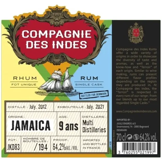 Bottle of CDI Jamaica (Bottled for Denmark) 2012