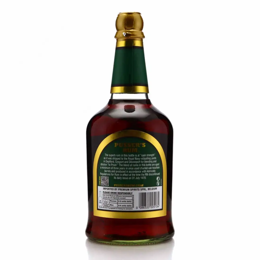High resolution image of Pusser‘s Rum Green Label Overproof Select Aged 151 (Green Label)