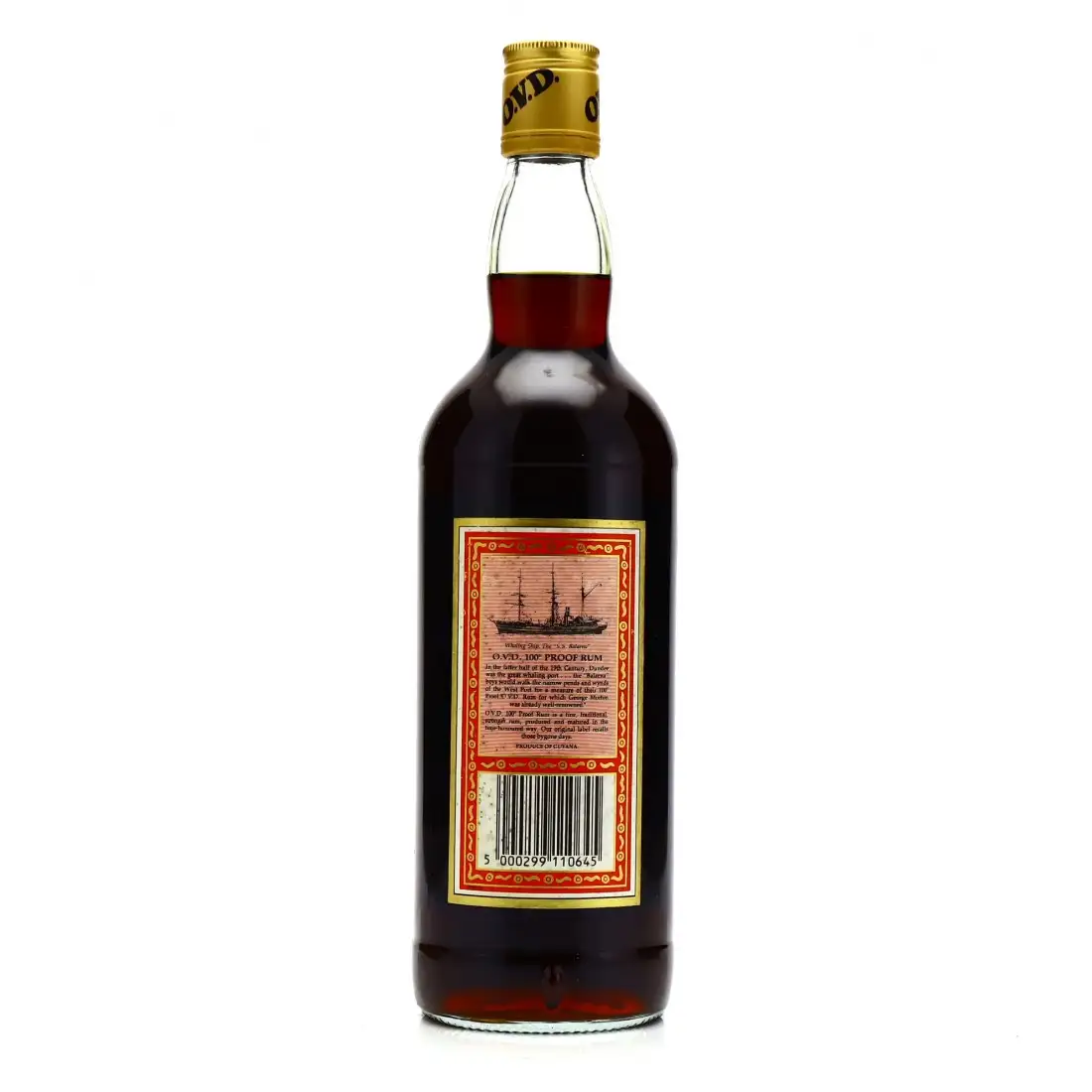 High resolution image of George Morton Ltd DDL O.V.D. Old Vatted Demerara 100 Proof 1980s