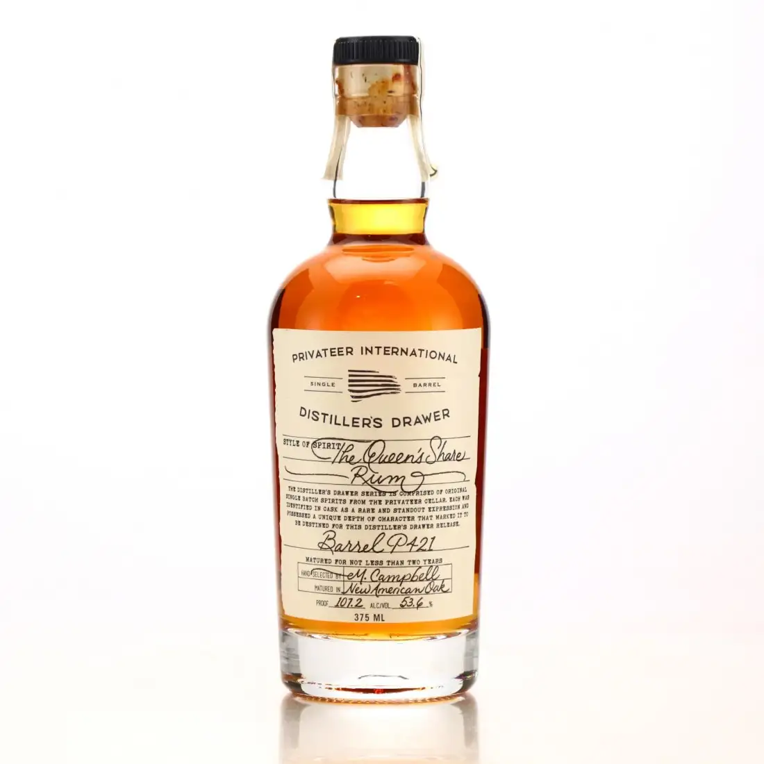 Bottle of Privateer The Queen's Share Barrel