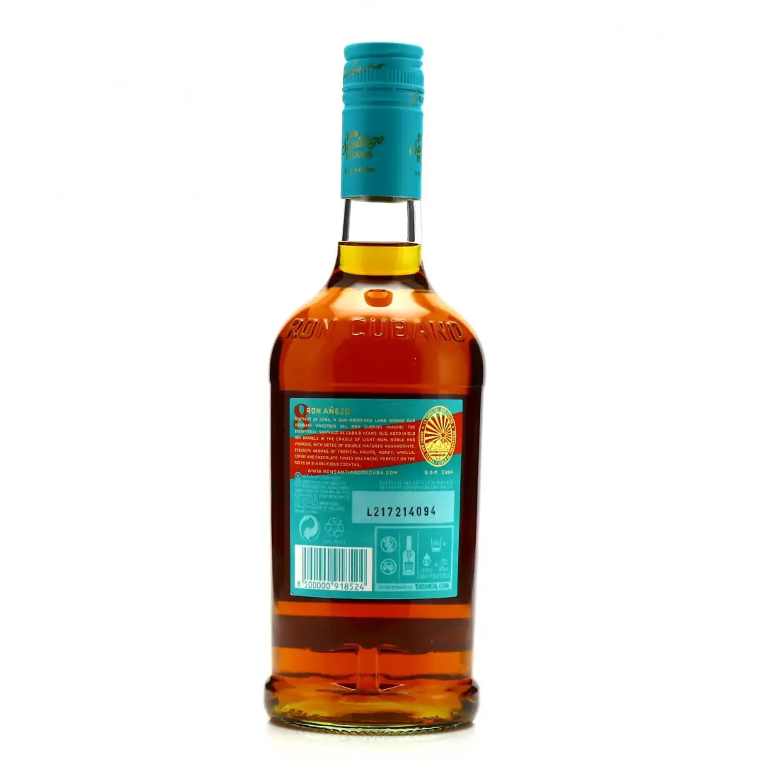 High resolution image of Santiago de Cuba Ron Añejo 8 Años