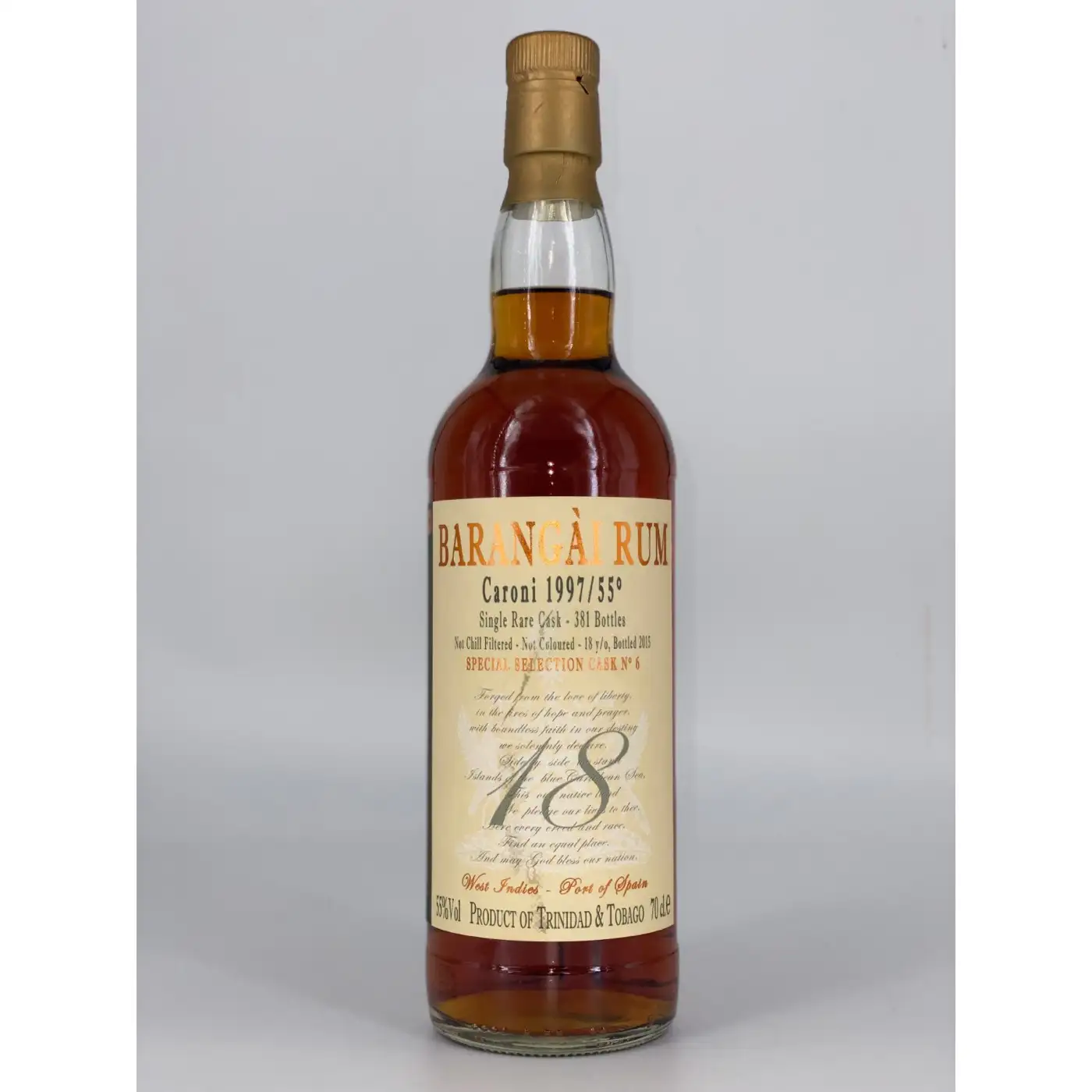 Hochauflösendes Bild von Pellegrini Caroni Barangài Single Rare Cask 18 HTR 1997