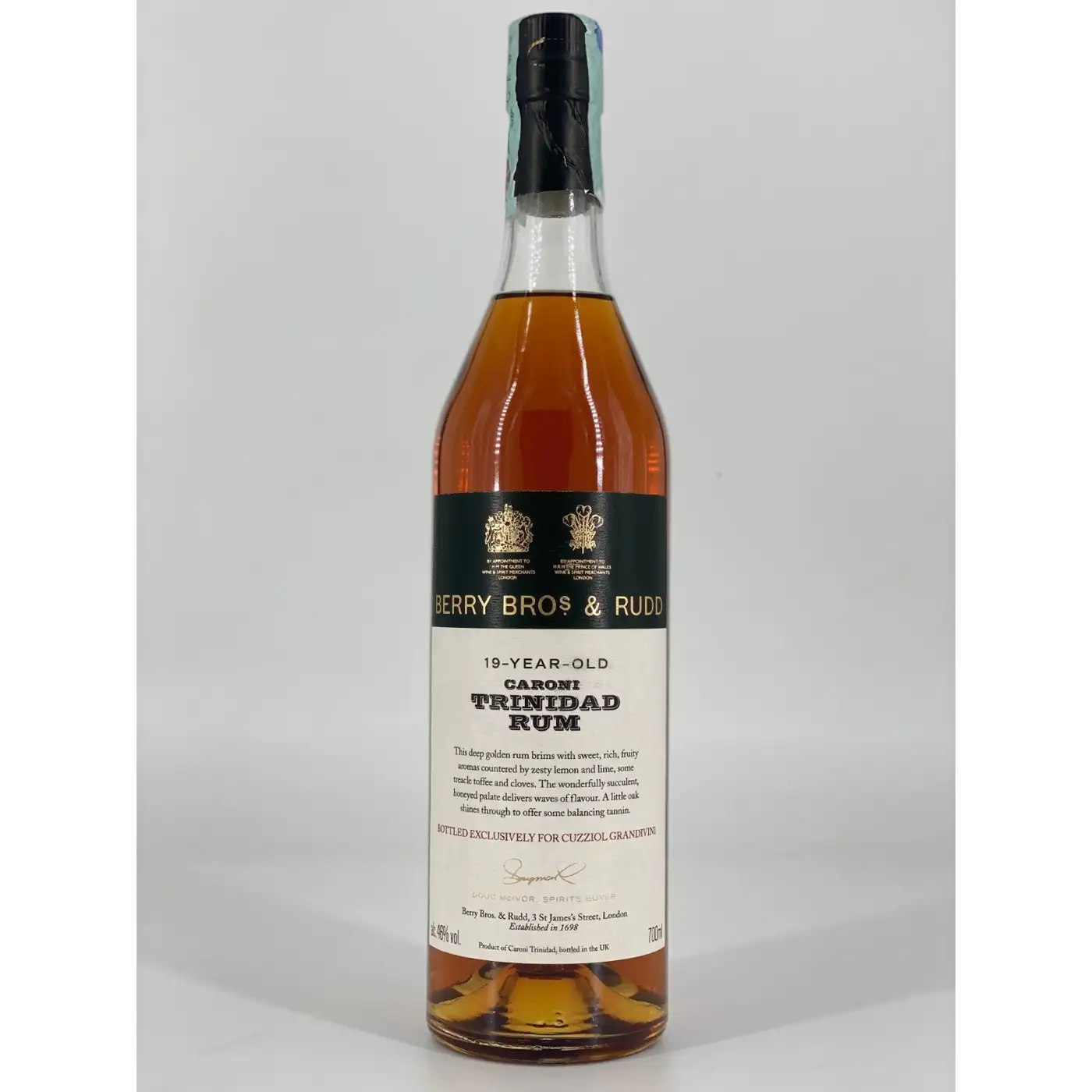 Bottle of Berry Bros & Rudd Caroni Cuzziol Grandivini HTR 1997