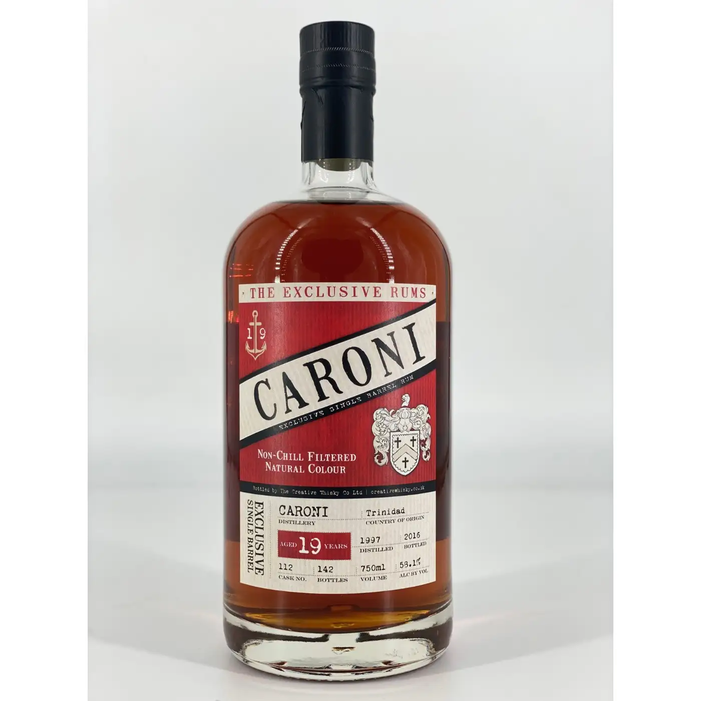 Bottle of Creative Whisky Company Caroni Exclusive Single Barrel Rum HTR 1997