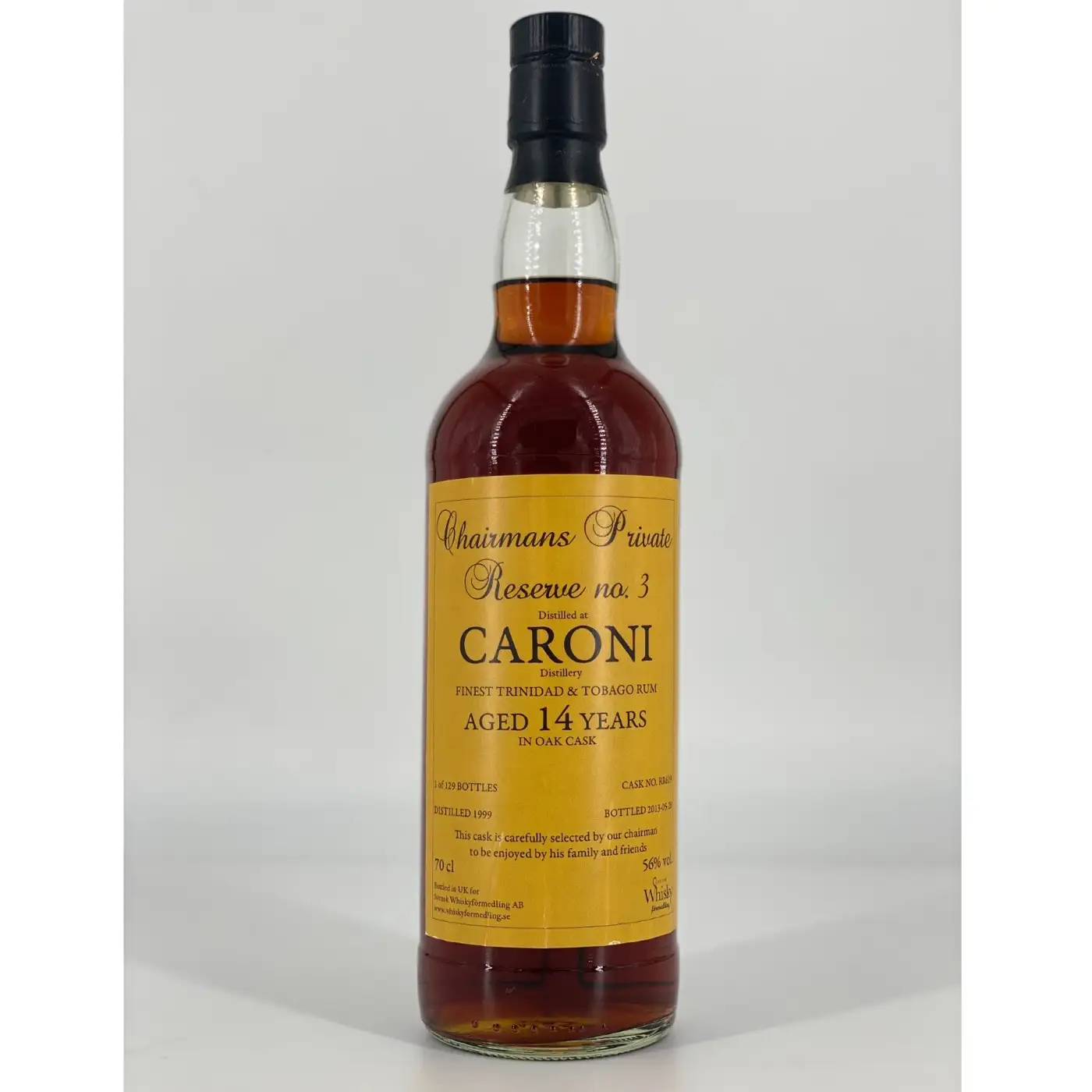 Bottle of Svensk Whiskyförmedling Caroni Chairmans Private Reserve No. 3 1999