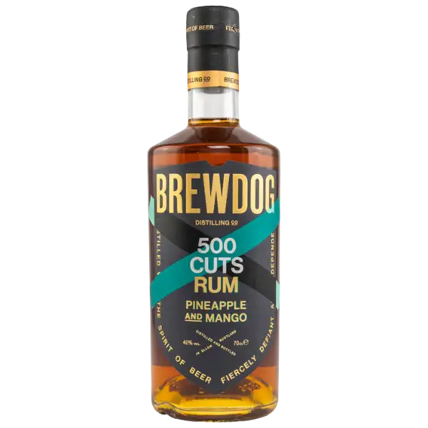 Bottle of Brewdog Distilling Co. 500 Cuts Rum Pineapple and Mango 2022