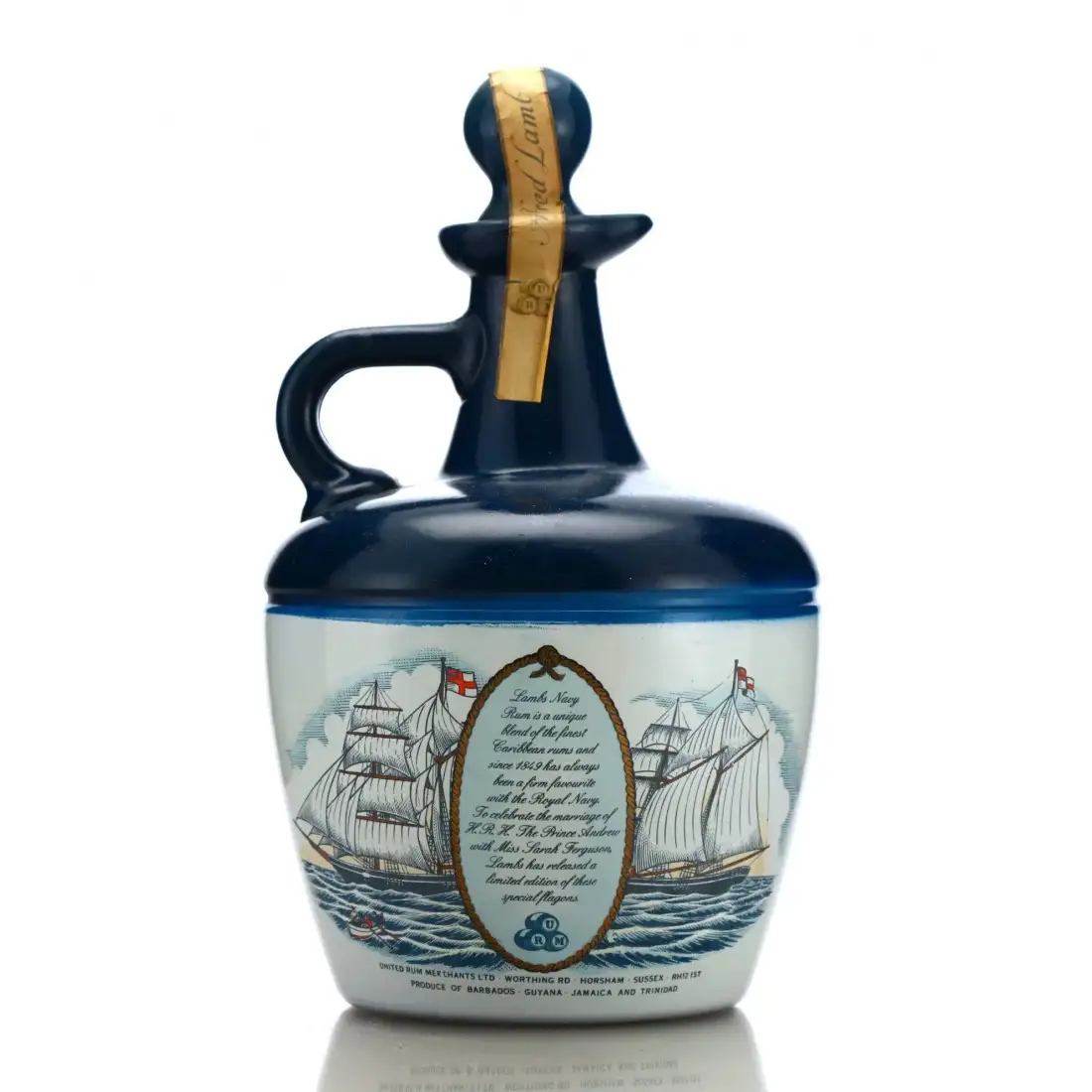 High resolution image of Alfred Lamb‘s Navy Rum Decanter (Royal Wedding Andrew and Sarah) 1986