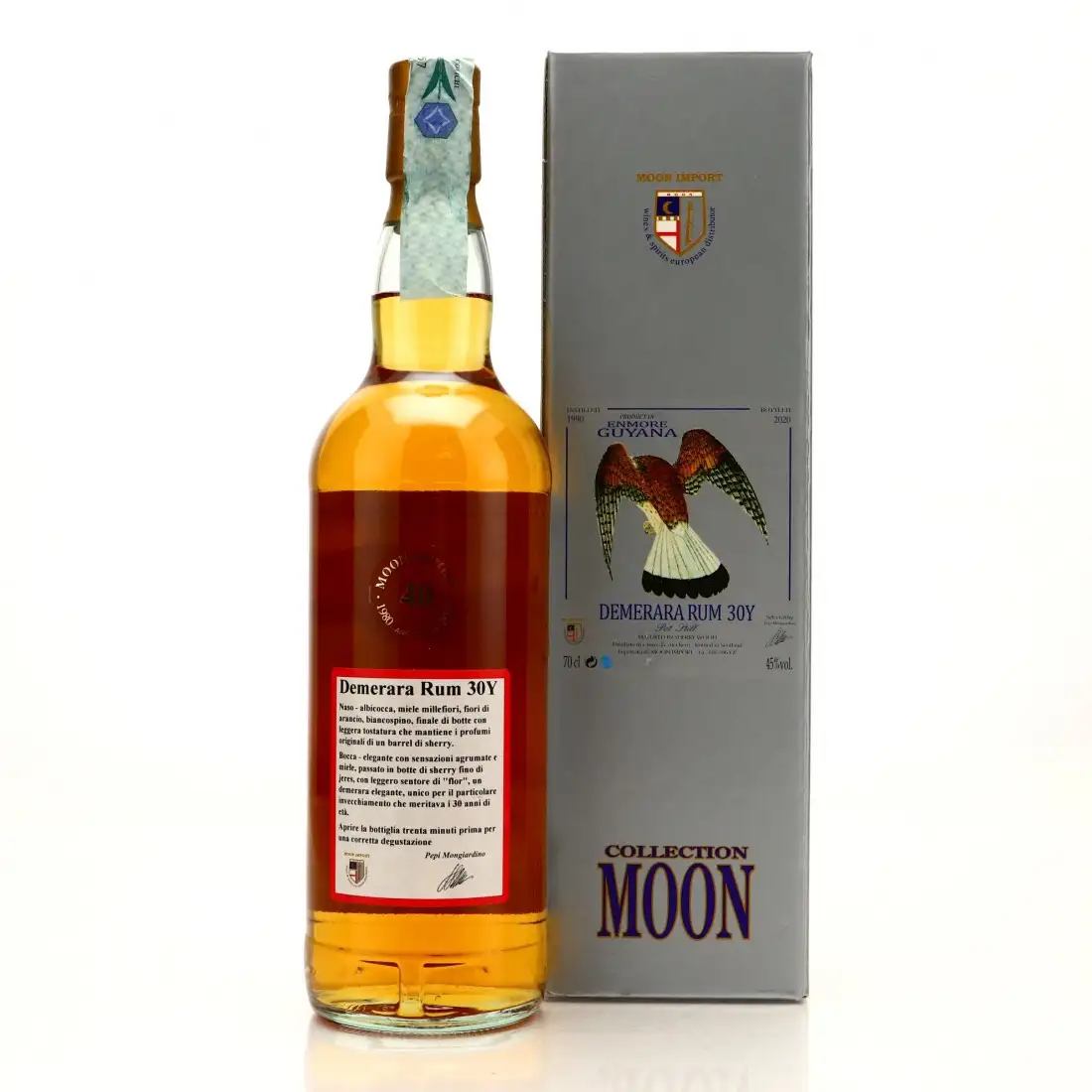 High resolution image of Moon Import Enmore Demerara Rum 1990