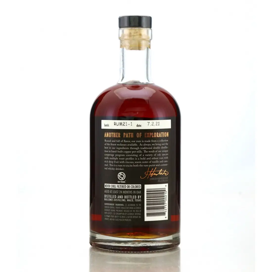 High resolution image of Balcones Texas Rum