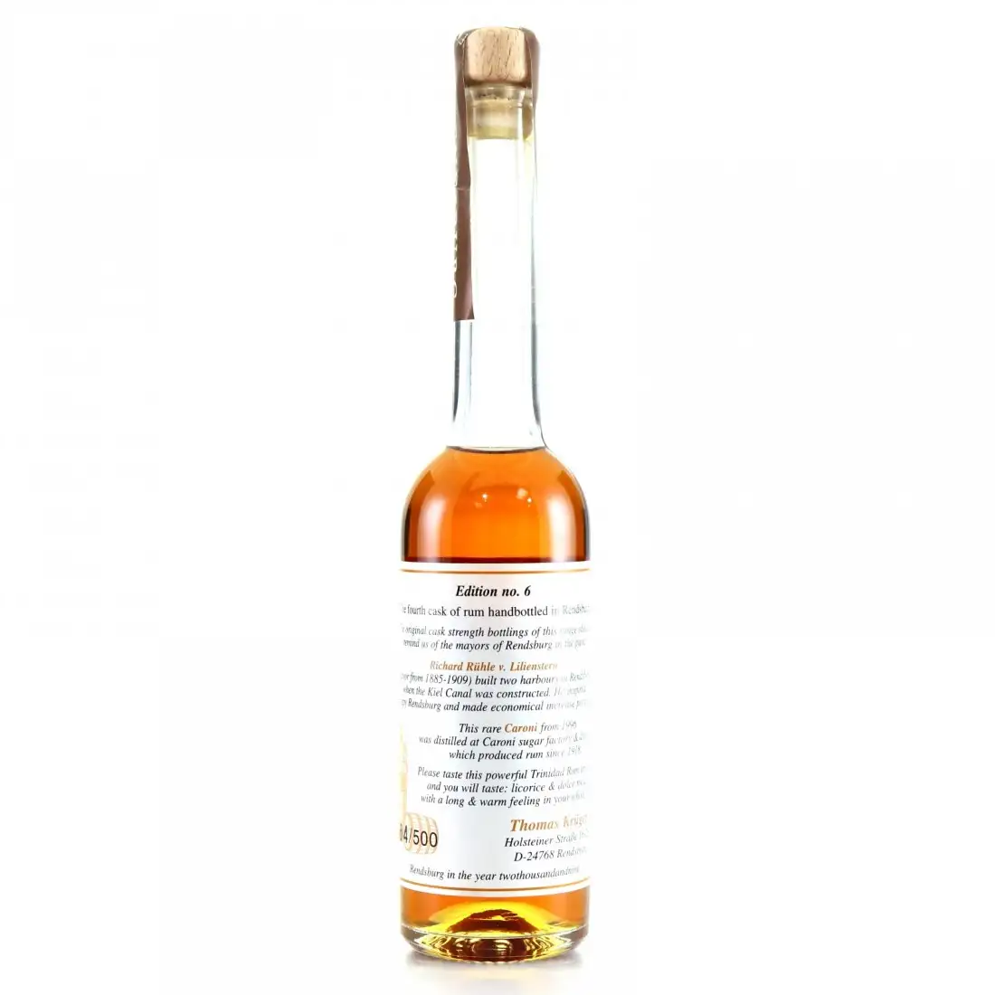 Image haute résolution de Whisky Krüger Caroni Rendsburger Bürgermeister Rum HTR 1996