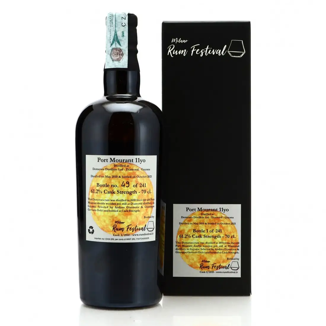 Image haute résolution de Milano Rum Festival Port Mourant Demerara Single Cask Rum 2010