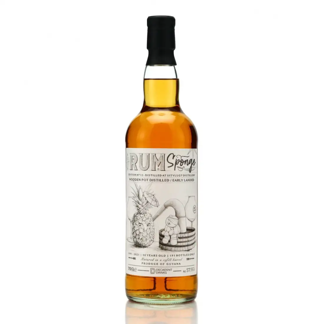Bottle of Uitvlugt Rum Sponge No. 12 1991