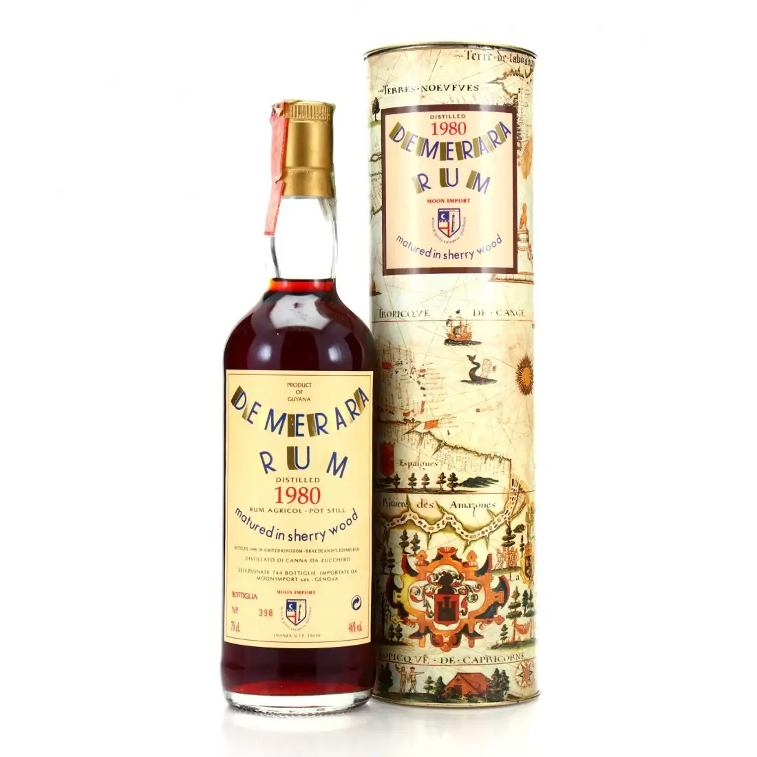 Image haute résolution de Moon Import Demerara Rum matured in sherry wood 1980