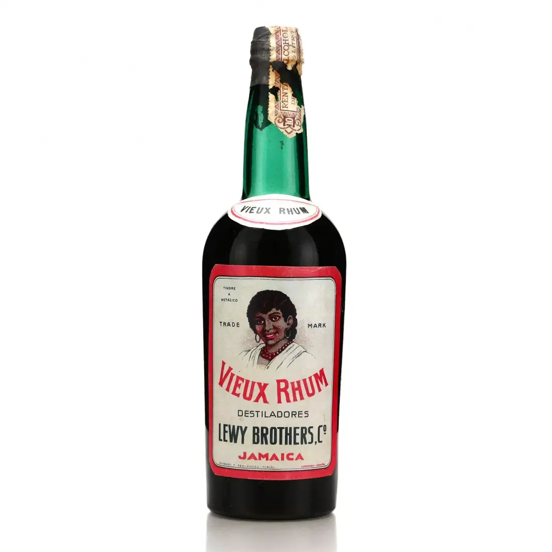 Bottle of Lewy Brothers Jamaica Vieux Rhum (1940s)