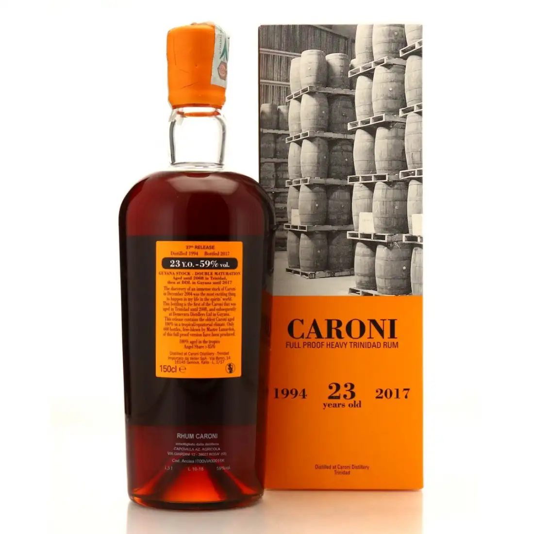 Image haute résolution de Velier Caroni 37th Release Heavy Trinidad Rum Guyana Stock (Magnum) HTR 1994