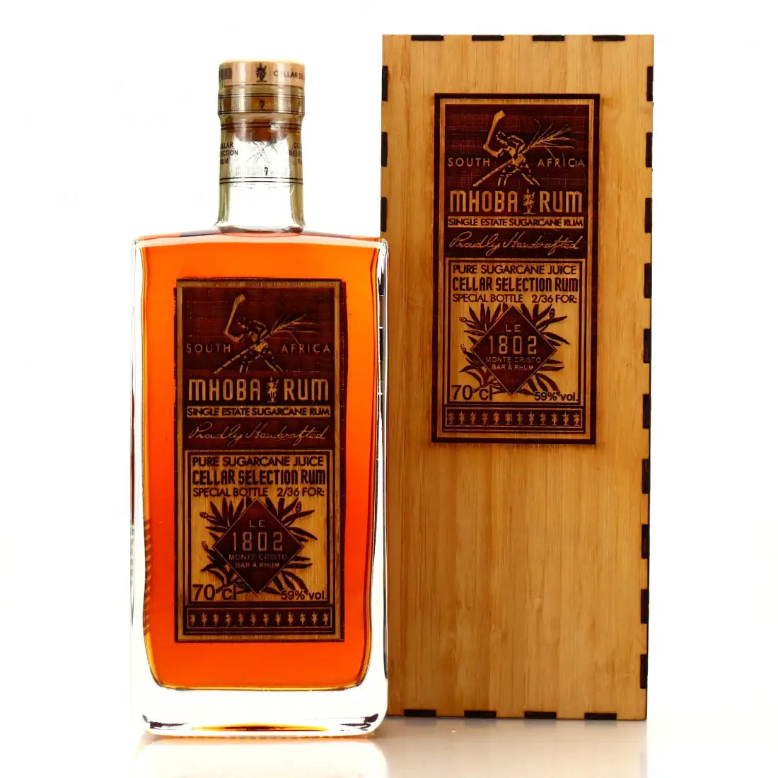 Bottle of Bar 1802 MHOBA Cellar Selection Glass Cask Rum