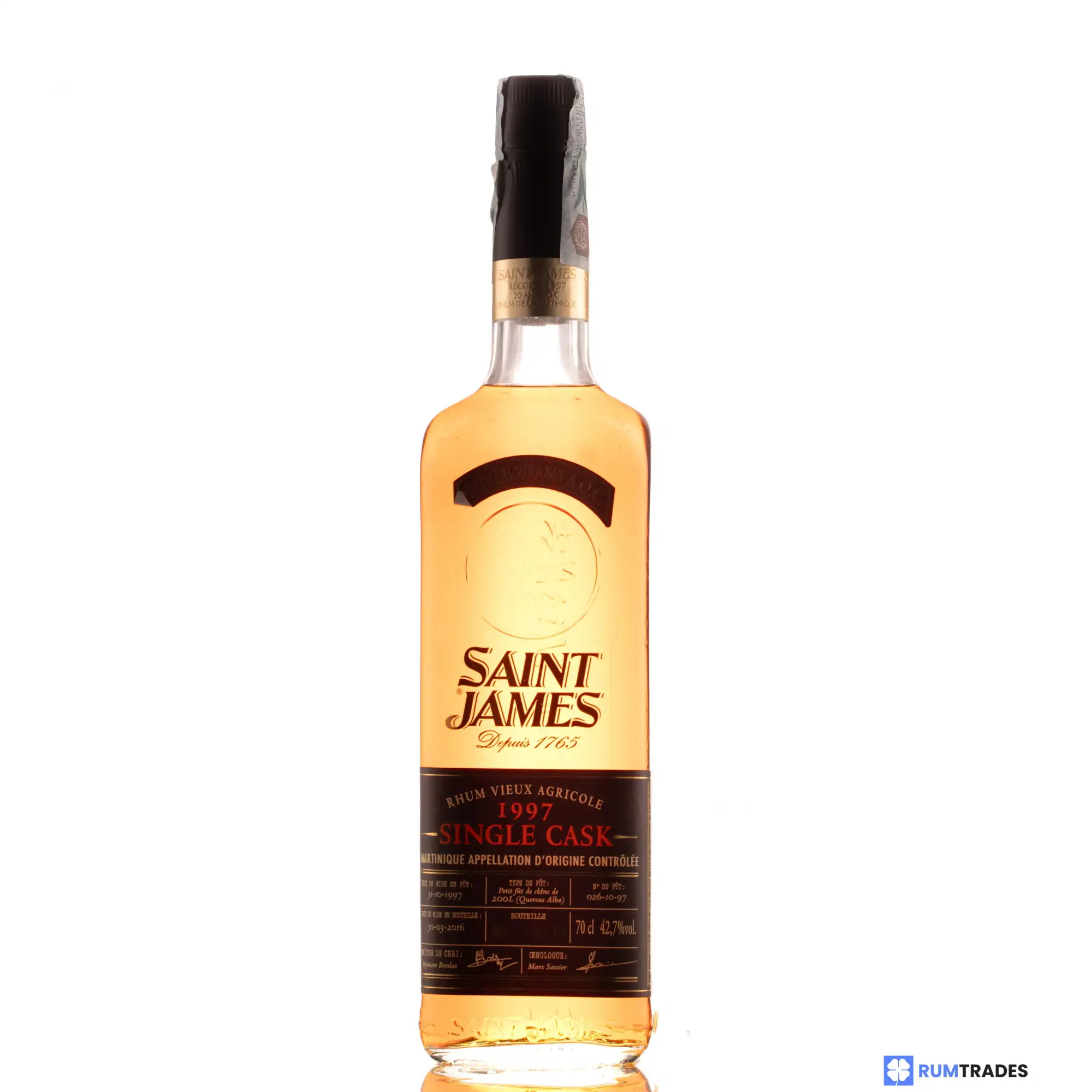 High resolution image of Saint James Single Cask 1997
