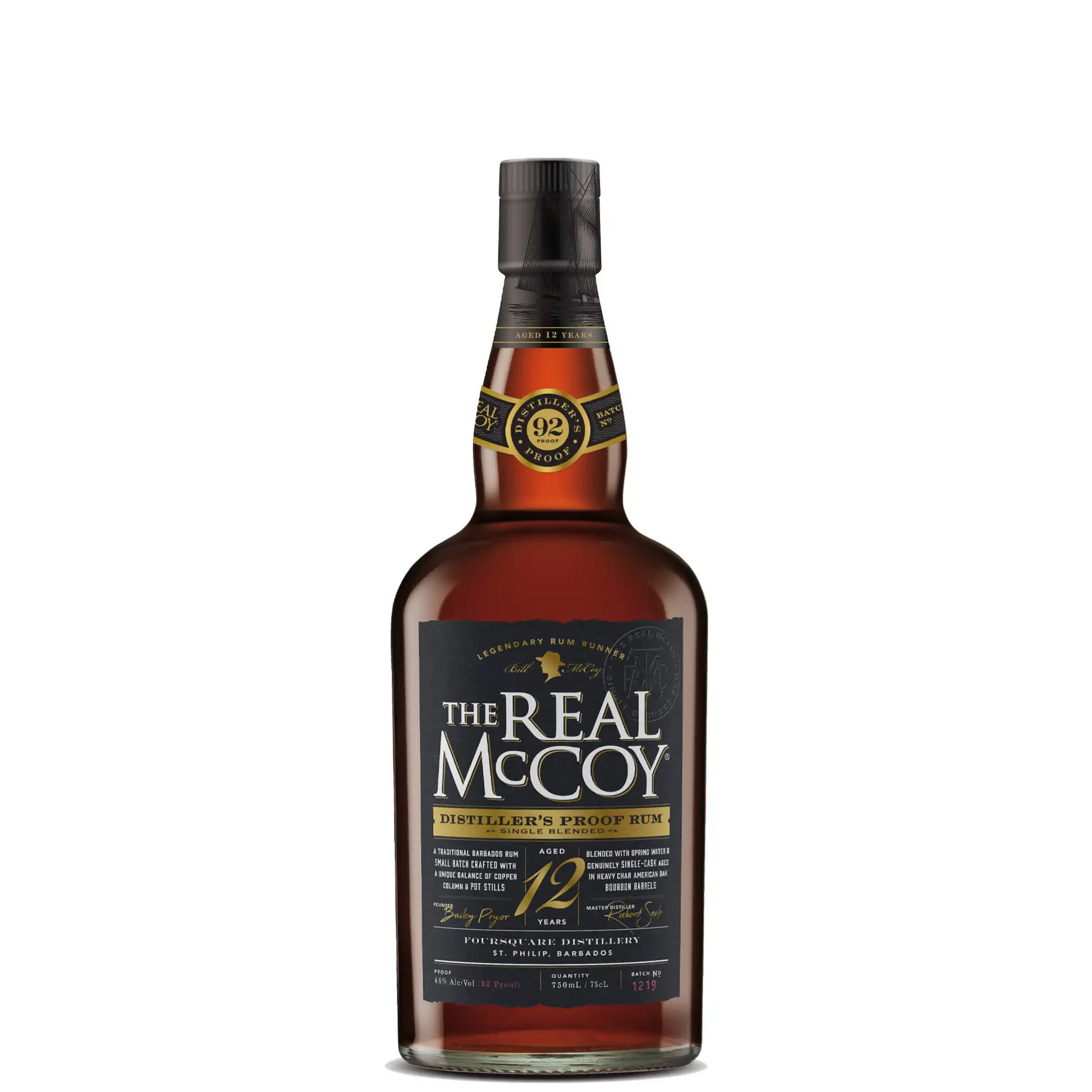 Bottle of Foursquare The Real McCoy Distiller‘s Proof Rum