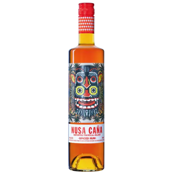 Bottle of Nusa Caña Spiced Rum