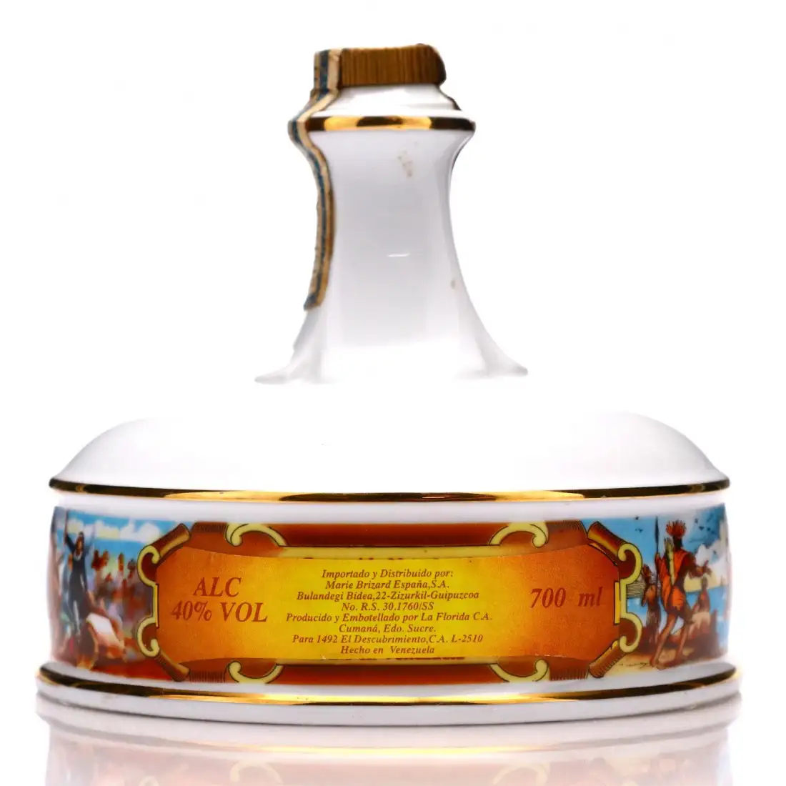 High resolution image of El Descubrimiento La Florida Ceramic Decanter 1942