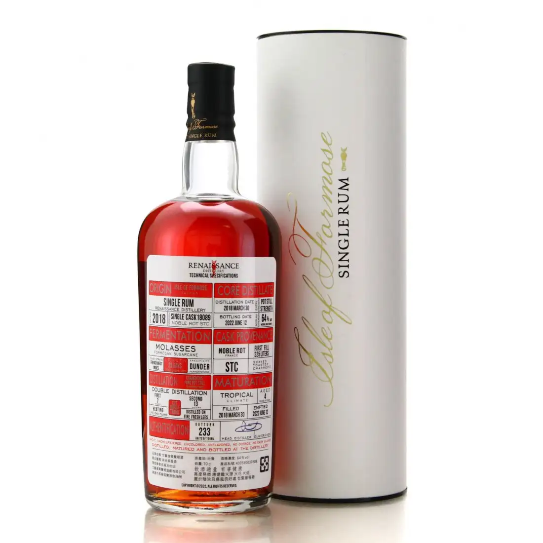 High resolution image of Renaissance Single Rum 2018