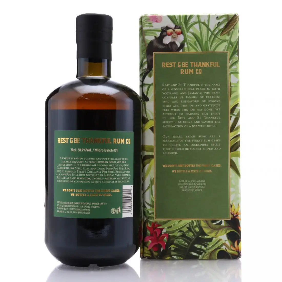 Bottle of Rest & Be Thankful MICRO BATCH #1 Jamaican Rum Antipodes 2009