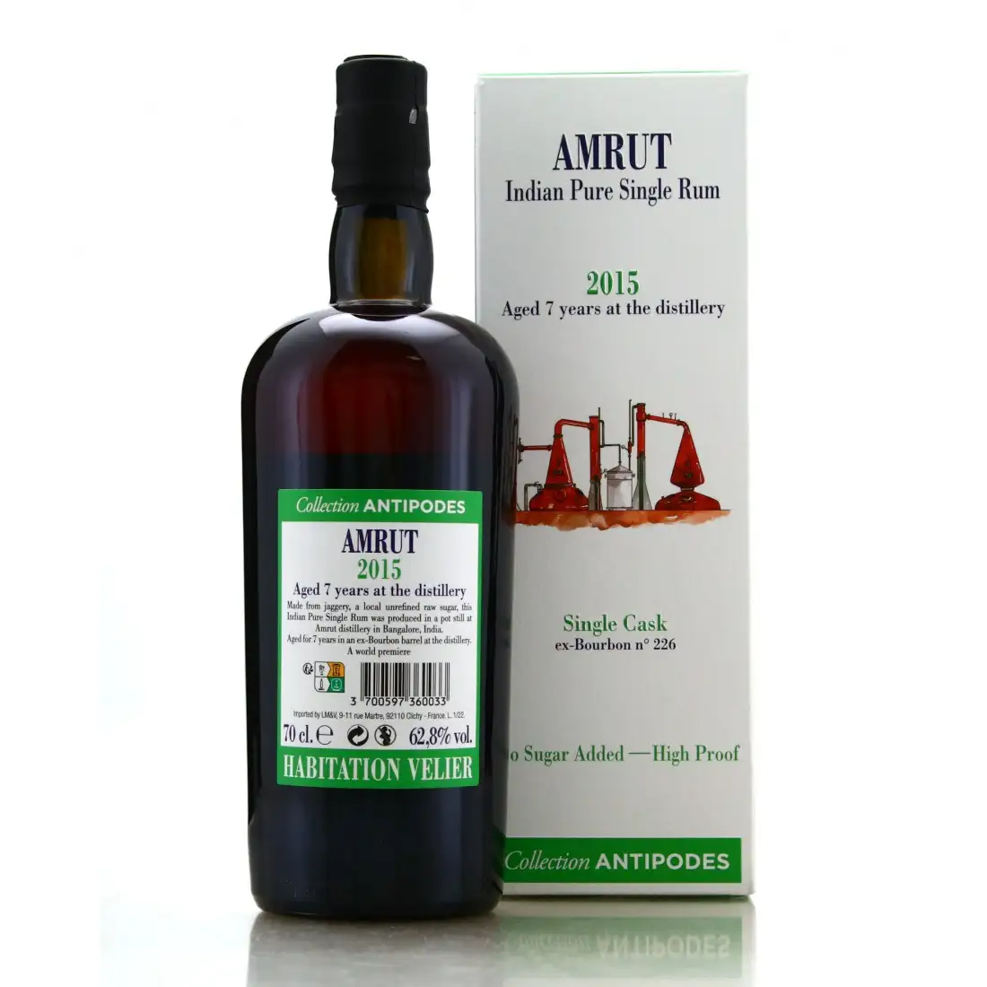 Image haute résolution de Habitation Velier Amrut Indian Pure Single Rum (Collection Antipodes) 2015