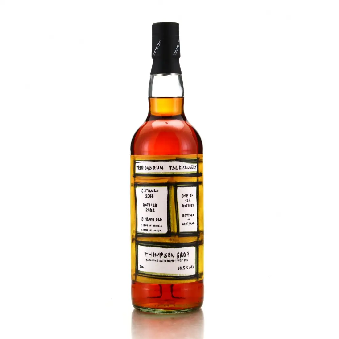 Bottle of Thompson Bros. T.D.L Trinidad Rum 2008