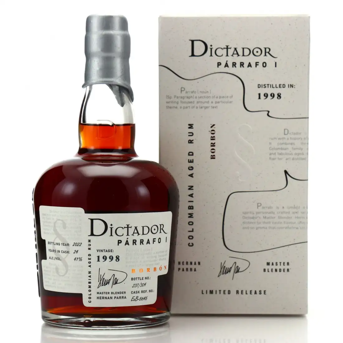 Bottle of Dictador Párrafo I Borbón 1998