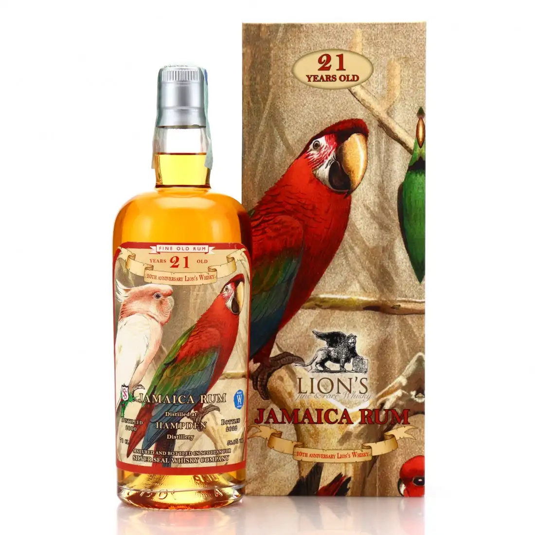 Hochauflösendes Bild von Silver Seal Hampden Lion's Whisky 10th Anniversary 2000
