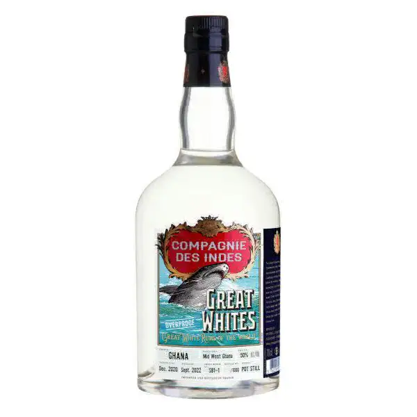Bottle of CDI Mid West Ghana Distillery Great Whites Overproof 2020