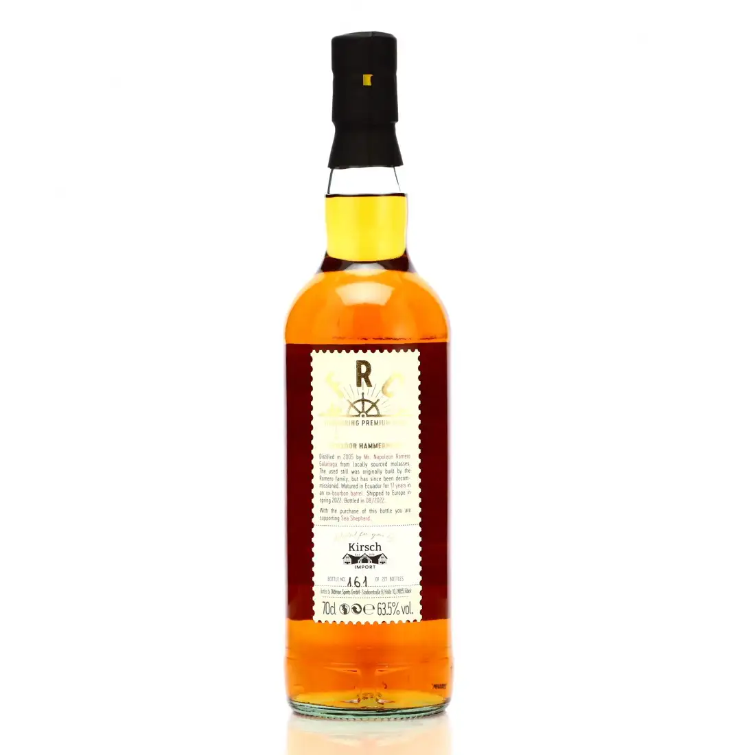 High resolution image of Romero &amp; Sons Flensburg Rum Company Ecuador Hammerhead - Sea Shepherd 2005