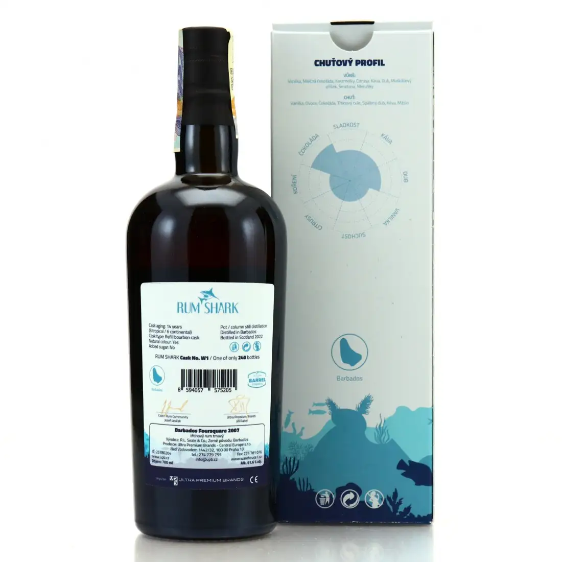 High resolution image of Rum Shark Foursquare Barbados Single Cask Selection 2007