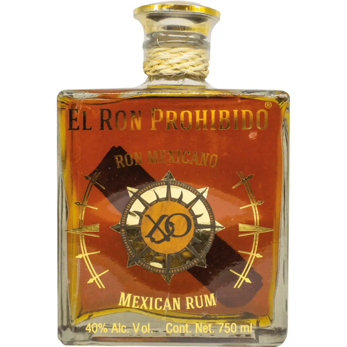 Bottle of El Ron Prohibido XO Mexican Rum