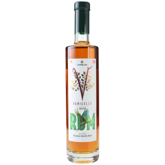 Bottle of Vanicello Spiced Rum (Zitronen-Vanille-Note)