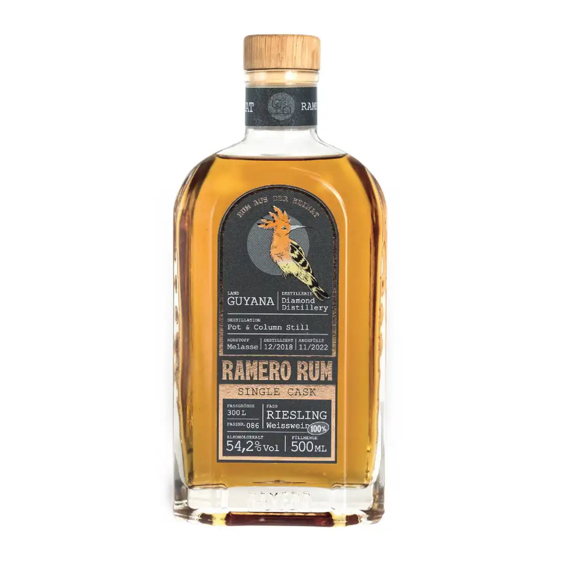 Bottle of Heimat Distillers Diamond Ramero Rum Single Cask Riesling 2018
